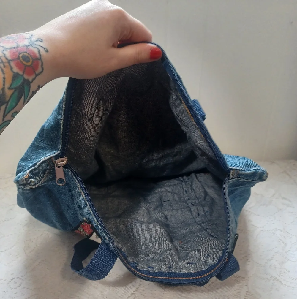 Needlepoint Denim Tote - Picture 11 of 11